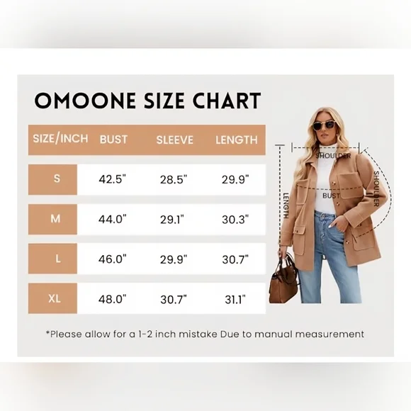 Omoone 2025 Winter Elegant Womens Pea Coat #1113 - Picture 12 of 12